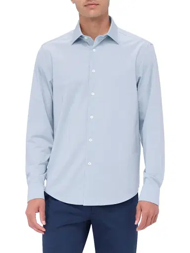 Bugatchi Men's Ooohcotton James Button-Front Shirt - Air Blue | Thumbnail 3 Bugatchi Men's Ooohcotton James Button-Front Shirt - Air Blue | Thumbnail 3