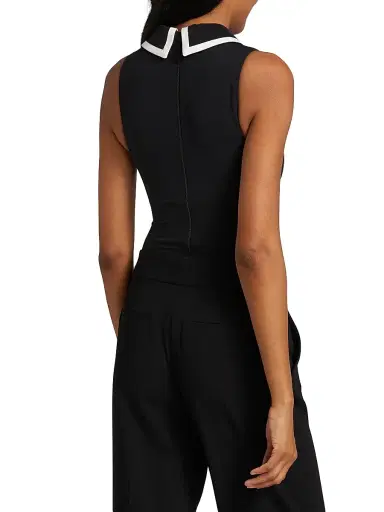 ALICE + OLIVIA Women's Rothy Sleeveless Bodysuit - Black Off White | Thumbnail 5 ALICE + OLIVIA Women's Rothy Sleeveless Bodysuit - Black Off White | Thumbnail 5
