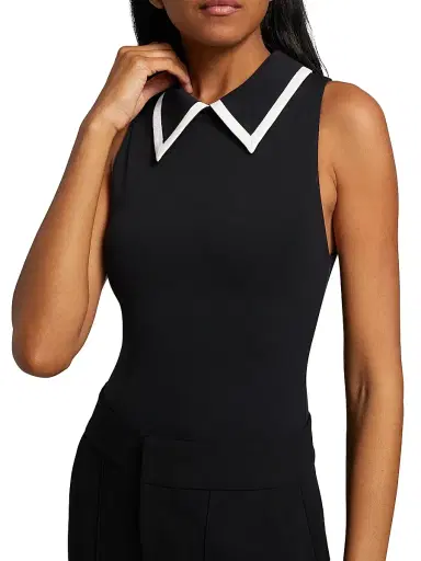 ALICE + OLIVIA Women's Rothy Sleeveless Bodysuit - Black Off White | Thumbnail 7 ALICE + OLIVIA Women's Rothy Sleeveless Bodysuit - Black Off White | Thumbnail 7