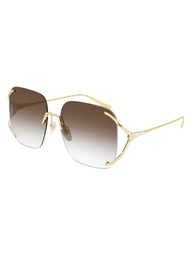 Women's Fork 60MM Round Sunglasses - Gold Women's Fork 60MM Round Sunglasses - Gold