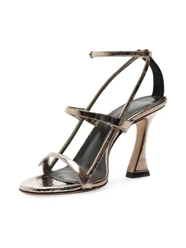 Alexandre Birman Women's Tita 85MM Metallic Leather Cage Sandals - Grafite | Thumbnail 7 Alexandre Birman Women's Tita 85MM Metallic Leather Cage Sandals - Grafite | Thumbnail 7