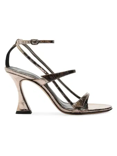Alexandre Birman Women's Tita 85MM Metallic Leather Cage Sandals - Grafite | Thumbnail 1 Alexandre Birman Women's Tita 85MM Metallic Leather Cage Sandals - Grafite | Thumbnail 1
