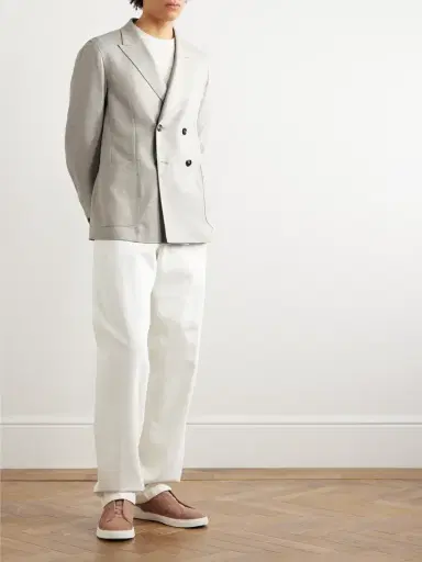 Zegna Double-Breasted Woven Blazer - Men | Thumbnail 2 Zegna Double-Breasted Woven Blazer - Men | Thumbnail 2