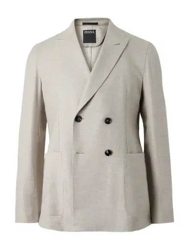 Zegna Double-Breasted Woven Blazer - Men | Thumbnail 1 Zegna Double-Breasted Woven Blazer - Men | Thumbnail 1
