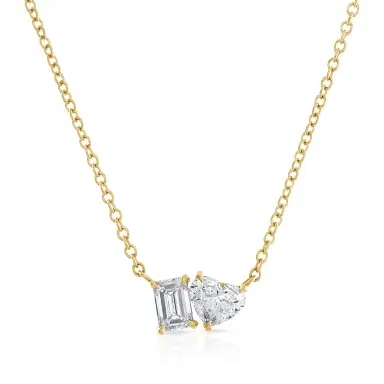 Stephanie Gottlieb Mini Emerald-Heart Two Stone Necklace | Thumbnail 2 Stephanie Gottlieb Mini Emerald-Heart Two Stone Necklace | Thumbnail 2