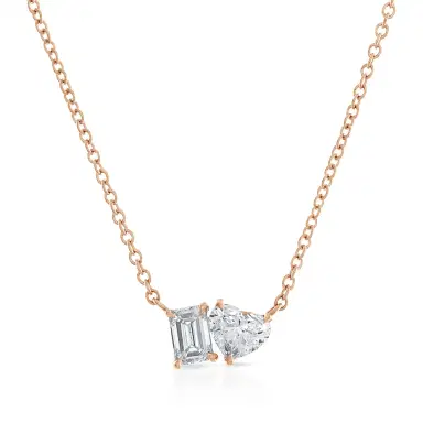 Stephanie Gottlieb Mini Emerald-Heart Two Stone Necklace | Thumbnail 3 Stephanie Gottlieb Mini Emerald-Heart Two Stone Necklace | Thumbnail 3