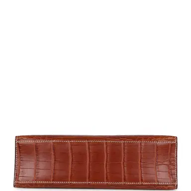 HERMÈS Pre-owned Hermes Kelly Pochette Fauve Matte Niloticus Crocodile Ruthenium Hardware | Thumbnail 6 HERMÈS Pre-owned Hermes Kelly Pochette Fauve Matte Niloticus Crocodile Ruthenium Hardware | Thumbnail 6