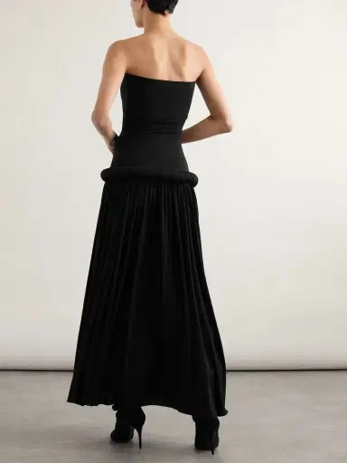 Alaïa Strapless Pleated Stretch-jersey Midi Dress | Thumbnail 3 Alaïa Strapless Pleated Stretch-jersey Midi Dress | Thumbnail 3