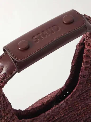 Staud Moon Leather-trimmed Raffia Tote | Thumbnail 4 Staud Moon Leather-trimmed Raffia Tote | Thumbnail 4