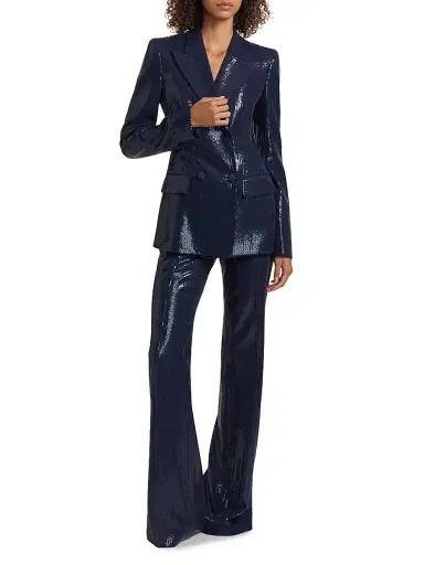 Michael Kors Collection Women's Sequined Double-Breasted Blazer - Maritime | Thumbnail 2 Michael Kors Collection Women's Sequined Double-Breasted Blazer - Maritime | Thumbnail 2