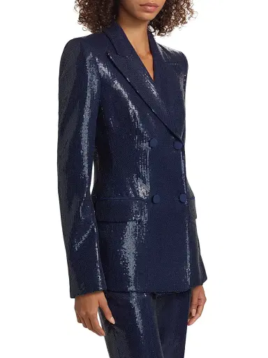 Michael Kors Collection Women's Sequined Double-Breasted Blazer - Maritime | Thumbnail 4 Michael Kors Collection Women's Sequined Double-Breasted Blazer - Maritime | Thumbnail 4