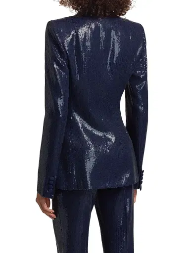 Michael Kors Collection Women's Sequined Double-Breasted Blazer - Maritime | Thumbnail 5 Michael Kors Collection Women's Sequined Double-Breasted Blazer - Maritime | Thumbnail 5