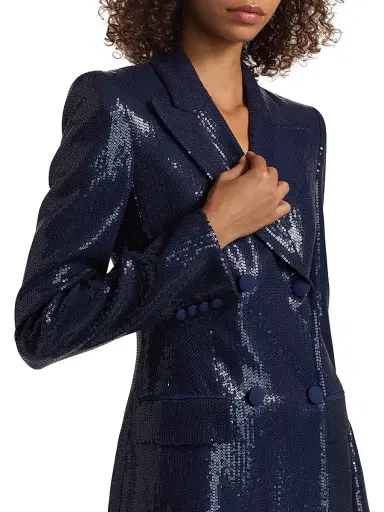 Michael Kors Collection Women's Sequined Double-Breasted Blazer - Maritime | Thumbnail 6 Michael Kors Collection Women's Sequined Double-Breasted Blazer - Maritime | Thumbnail 6