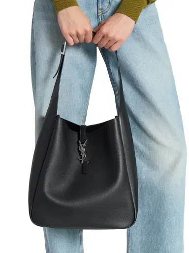Saint Laurent Women's Le 5 7 Supple Large in Grained Leather - Black | Thumbnail 3 Saint Laurent Women's Le 5 7 Supple Large in Grained Leather - Black | Thumbnail 3