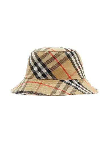 Burberry Men's Check Bucket Hat - Sand - Size Medium | Thumbnail 1 Burberry Men's Check Bucket Hat - Sand - Size Medium | Thumbnail 1