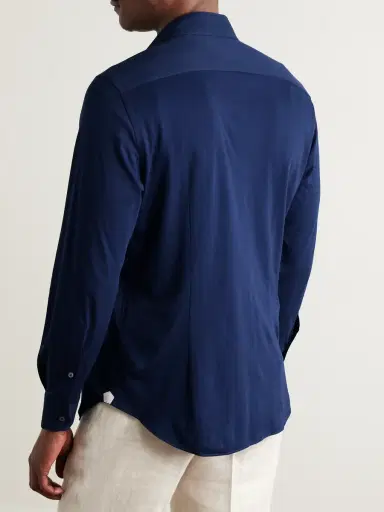 Loro Piana Andrew Slim-Fit Cotton-Jersey Shirt - Men | Thumbnail 4 Loro Piana Andrew Slim-Fit Cotton-Jersey Shirt - Men | Thumbnail 4