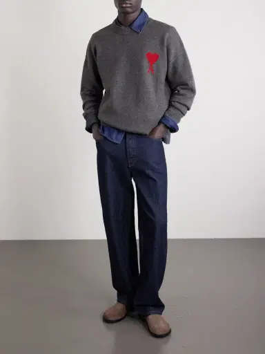 AMI PARIS ADC Logo-Intarsia Virgin Wool Sweater - Men | Thumbnail 2 AMI PARIS ADC Logo-Intarsia Virgin Wool Sweater - Men | Thumbnail 2