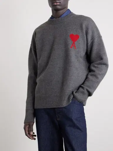 AMI PARIS ADC Logo-Intarsia Virgin Wool Sweater - Men | Thumbnail 3 AMI PARIS ADC Logo-Intarsia Virgin Wool Sweater - Men | Thumbnail 3