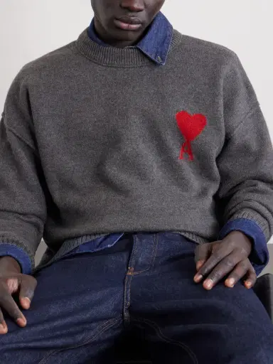 AMI PARIS ADC Logo-Intarsia Virgin Wool Sweater - Men | Thumbnail 6 AMI PARIS ADC Logo-Intarsia Virgin Wool Sweater - Men | Thumbnail 6