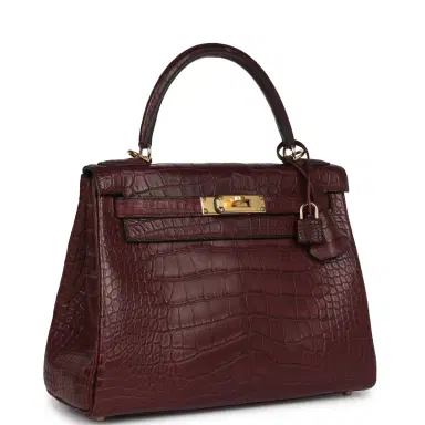 HERMÈS Hermes Kelly Retourne 28 Bordeaux Matte Alligator Gold Hardware | Thumbnail 2 HERMÈS Hermes Kelly Retourne 28 Bordeaux Matte Alligator Gold Hardware | Thumbnail 2