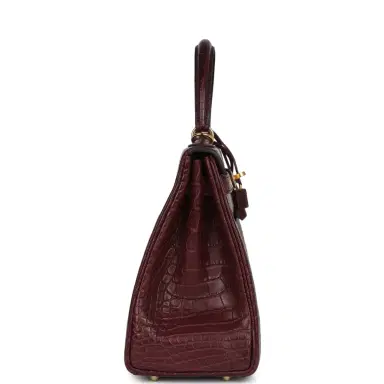 HERMÈS Hermes Kelly Retourne 28 Bordeaux Matte Alligator Gold Hardware | Thumbnail 3 HERMÈS Hermes Kelly Retourne 28 Bordeaux Matte Alligator Gold Hardware | Thumbnail 3