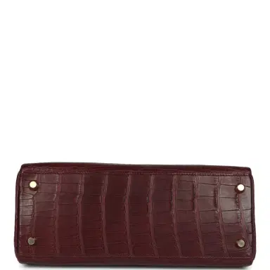 HERMÈS Hermes Kelly Retourne 28 Bordeaux Matte Alligator Gold Hardware | Thumbnail 6 HERMÈS Hermes Kelly Retourne 28 Bordeaux Matte Alligator Gold Hardware | Thumbnail 6