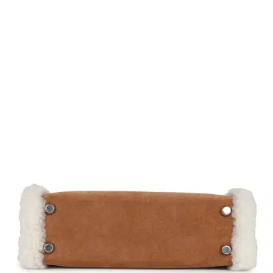 HERMÈS Hermes Teddy Kelly 20 Chamois Shearling and Swift Palladium Hardware | Thumbnail 6 HERMÈS Hermes Teddy Kelly 20 Chamois Shearling and Swift Palladium Hardware | Thumbnail 6