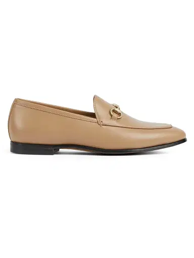 Gucci Women's Jordaan Horsebit Leather Loafers - Gloomy Almond - Size 5 | Thumbnail 1 Gucci Women's Jordaan Horsebit Leather Loafers - Gloomy Almond - Size 5 | Thumbnail 1