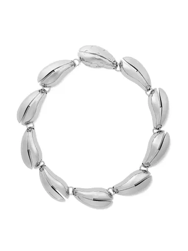 Tory Burch Women's Wave Silvertone Collar Necklace - Light Silver | Thumbnail 1 Tory Burch Women's Wave Silvertone Collar Necklace - Light Silver | Thumbnail 1