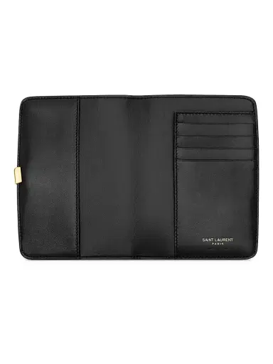 Saint Laurent Women's Voltaire Passport Case - Black | Thumbnail 2 Saint Laurent Women's Voltaire Passport Case - Black | Thumbnail 2