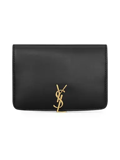 Saint Laurent Women's Voltaire Passport Case - Black | Thumbnail 1 Saint Laurent Women's Voltaire Passport Case - Black | Thumbnail 1