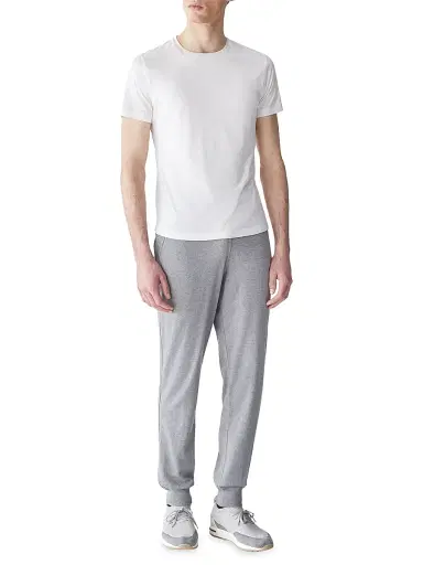 Loro Piana Men's Silk-Blend Tee - Optical White | Thumbnail 2 Loro Piana Men's Silk-Blend Tee - Optical White | Thumbnail 2