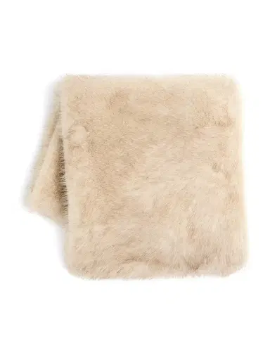 Valentino Garavani Women's Faux Fur Scarf - Ivory Beige | Thumbnail 1 Valentino Garavani Women's Faux Fur Scarf - Ivory Beige | Thumbnail 1