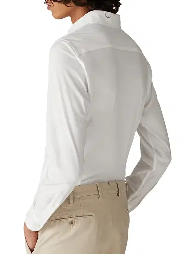 Loro Piana Men's Solid Cotton Button-Front Shirt - White | Thumbnail 4 Loro Piana Men's Solid Cotton Button-Front Shirt - White | Thumbnail 4