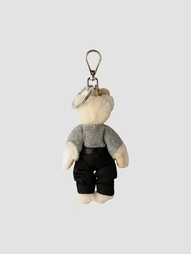 Prada Women's Teddy Bag Charm with Metal Ring - White | Thumbnail 2 Prada Women's Teddy Bag Charm with Metal Ring - White | Thumbnail 2