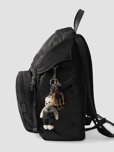 Prada Women's Teddy Bag Charm with Metal Ring - White | Thumbnail 3 Prada Women's Teddy Bag Charm with Metal Ring - White | Thumbnail 3