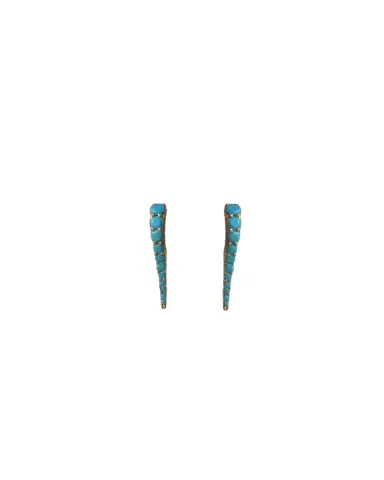 Wish Fine Jewelry Turquoise 14K Gold Pointed Hoop Earrings | Thumbnail 1 Wish Fine Jewelry Turquoise 14K Gold Pointed Hoop Earrings | Thumbnail 1
