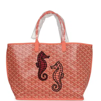 goyard Goyard Goyardine Coral Anjou PM Embroidered Seahorse Bag Palladium Hardware | Thumbnail 1 goyard Goyard Goyardine Coral Anjou PM Embroidered Seahorse Bag Palladium Hardware | Thumbnail 1