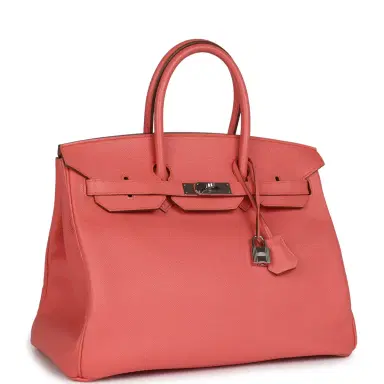 HERMÈS Pre-owned Hermes Birkin 35 Flamingo Epsom Palladium Hardware | Thumbnail 2 HERMÈS Pre-owned Hermes Birkin 35 Flamingo Epsom Palladium Hardware | Thumbnail 2