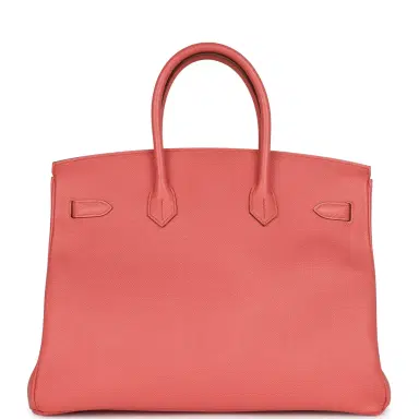 HERMÈS Pre-owned Hermes Birkin 35 Flamingo Epsom Palladium Hardware | Thumbnail 4 HERMÈS Pre-owned Hermes Birkin 35 Flamingo Epsom Palladium Hardware | Thumbnail 4
