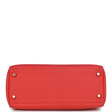 HERMÈS Pre-owned Hermes Kelly Retourne 28 Rouge Pivoine Togo Gold Hardware | Thumbnail 6 HERMÈS Pre-owned Hermes Kelly Retourne 28 Rouge Pivoine Togo Gold Hardware | Thumbnail 6