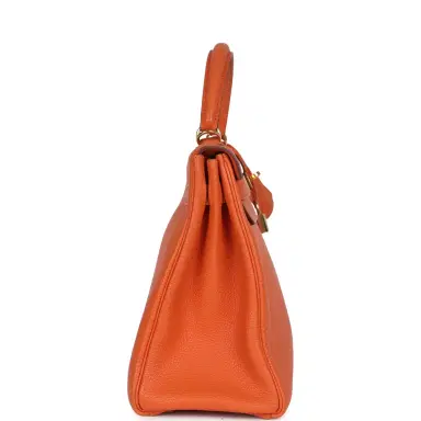 HERMÈS Vintage Hermes Kelly Retourne 32 Orange Togo Gold Hardware | Thumbnail 3 HERMÈS Vintage Hermes Kelly Retourne 32 Orange Togo Gold Hardware | Thumbnail 3