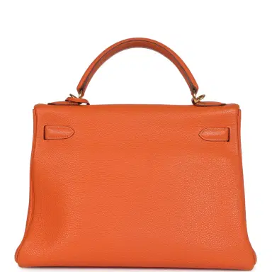 HERMÈS Vintage Hermes Kelly Retourne 32 Orange Togo Gold Hardware | Thumbnail 4 HERMÈS Vintage Hermes Kelly Retourne 32 Orange Togo Gold Hardware | Thumbnail 4