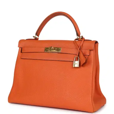HERMÈS Vintage Hermes Kelly Retourne 32 Orange Togo Gold Hardware | Thumbnail 5 HERMÈS Vintage Hermes Kelly Retourne 32 Orange Togo Gold Hardware | Thumbnail 5