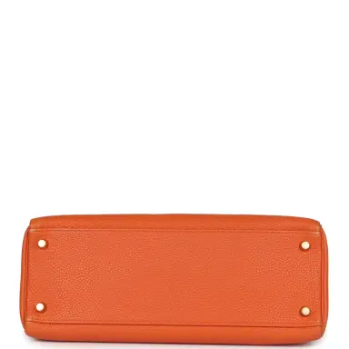 HERMÈS Vintage Hermes Kelly Retourne 32 Orange Togo Gold Hardware | Thumbnail 6 HERMÈS Vintage Hermes Kelly Retourne 32 Orange Togo Gold Hardware | Thumbnail 6