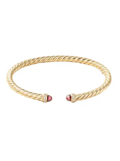 David Yurman Modern Cable 18-karat Gold, Garnet And Diamond Cuff | Thumbnail 1 David Yurman Modern Cable 18-karat Gold, Garnet And Diamond Cuff | Thumbnail 1