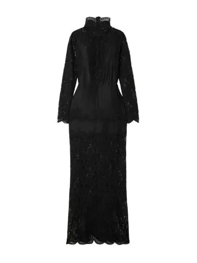 Rabanne Lace-trimmed Silk-satin Maxi Dress | Thumbnail 1 Rabanne Lace-trimmed Silk-satin Maxi Dress | Thumbnail 1