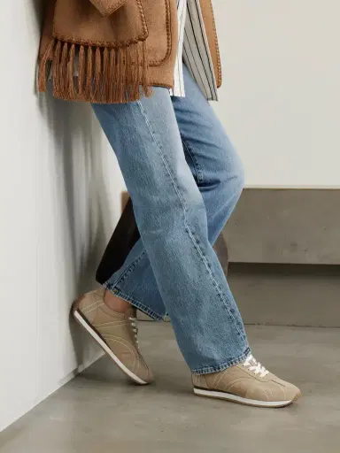 TOTEME The Sport Suede And Twill Sneakers | Thumbnail 2 TOTEME The Sport Suede And Twill Sneakers | Thumbnail 2
