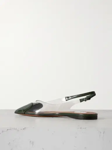 Alaïa Le Cœur Pu And Patent-leather Slingback Point-toe Flats | Thumbnail 3 Alaïa Le Cœur Pu And Patent-leather Slingback Point-toe Flats | Thumbnail 3