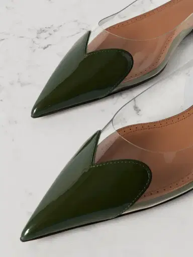 Alaïa Le Cœur Pu And Patent-leather Slingback Point-toe Flats | Thumbnail 4 Alaïa Le Cœur Pu And Patent-leather Slingback Point-toe Flats | Thumbnail 4